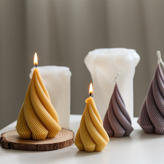3D Rotating Cone Irregular candle Silicone Mold Handmade Aromatherapy Plaster Soap Silicone Mould DIY Home Decoration Tools