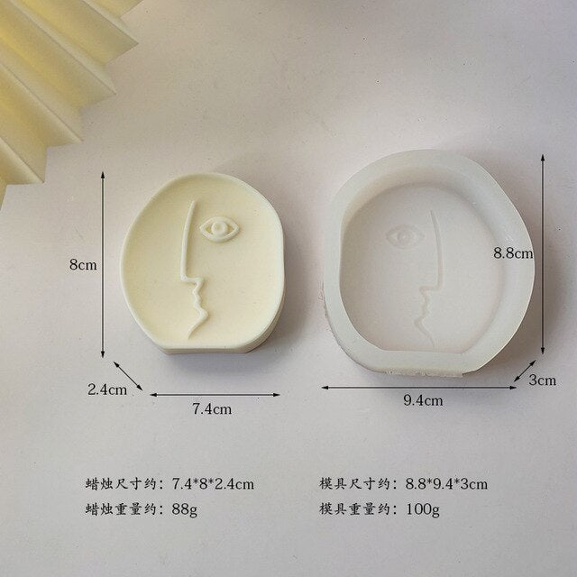 DIY Modern Creative Ceramic Human Face Expression Manual Candle Silicone Mold Aromatherapy Gypsum Decoration Resin Mold