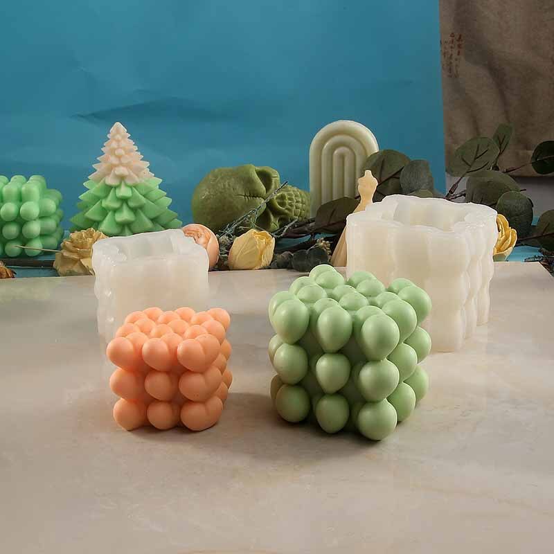 Love Silicone Candle Mold Heart shaped Rubik's Cube Candle Silicone Mold Home Decoration Cake Chocolate Silicone Mold clay molds