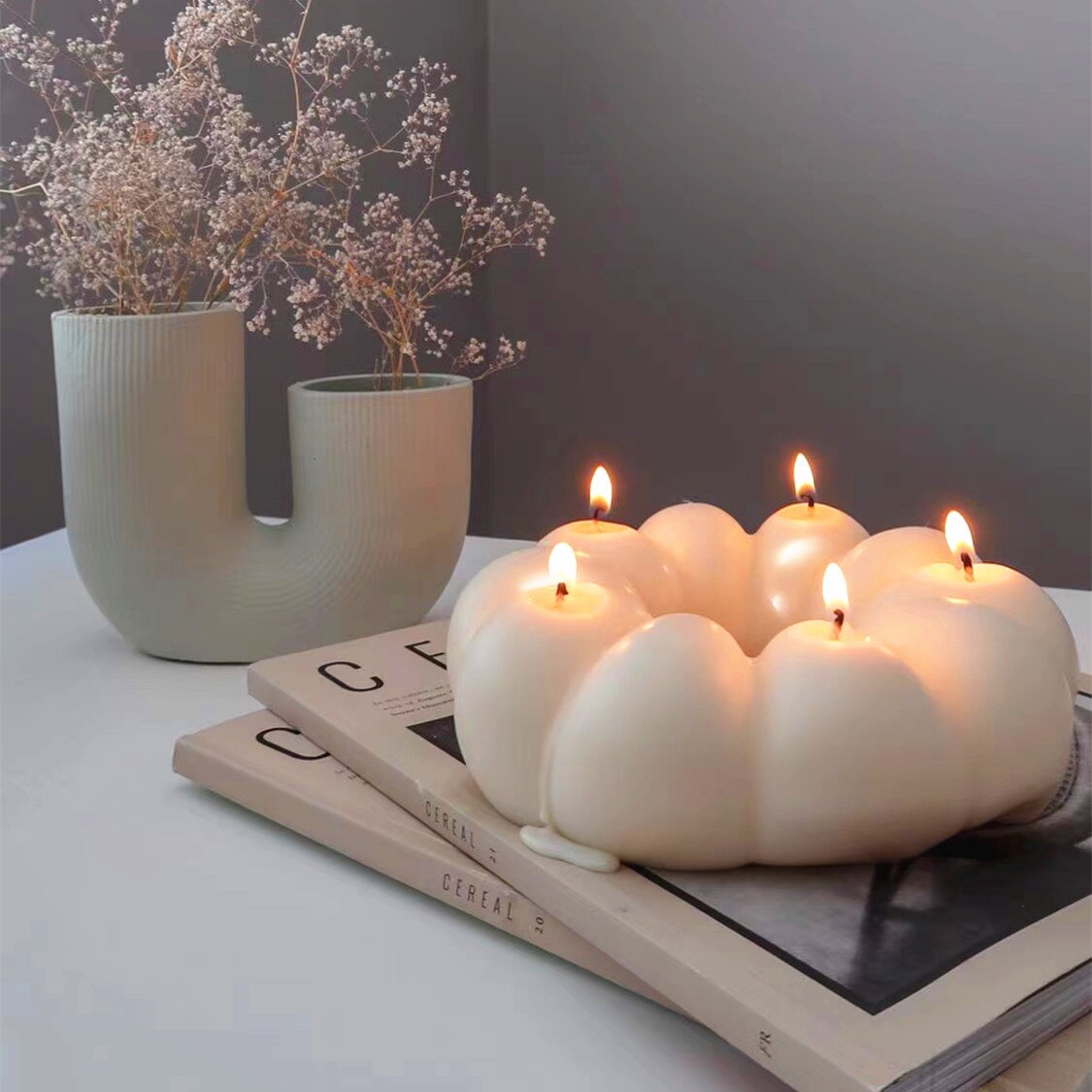 Large Various shapes Donut candle silicone mold Irregular geometric shapes doughnut mousse cake silicone mold chocolate mold
