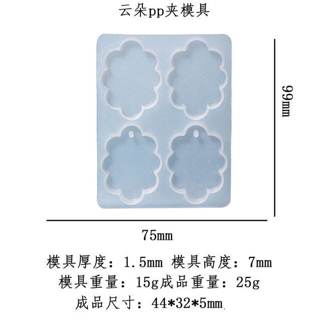 DIY Barrette Silicone Molds Folder UV Epoxy Resin Mold DIY Jewelry Making Binding Clips Paper Hair Accessories Desktop Tools