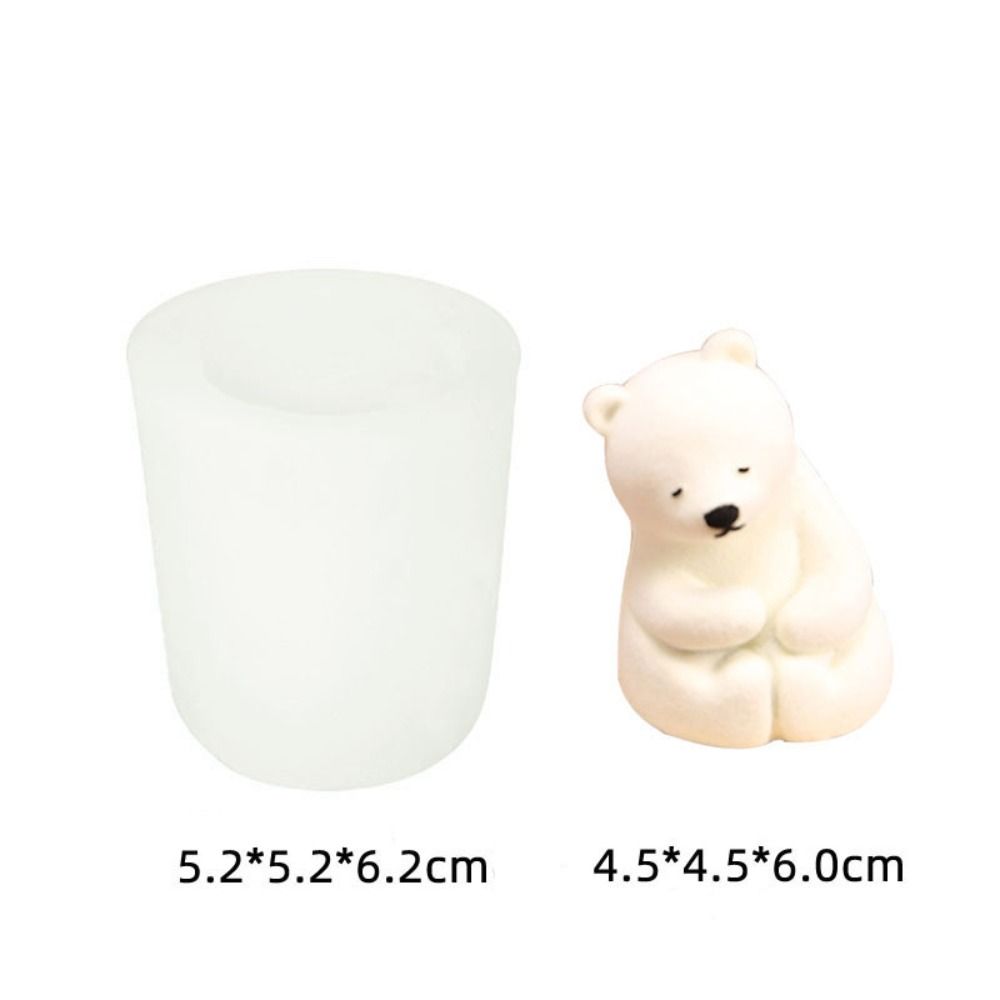 Epoxy Resin Handmade DIY Craft Clay Tools Soap Making Polar Bear Candle Mold 3D Art Wax Mold Silicone Mould