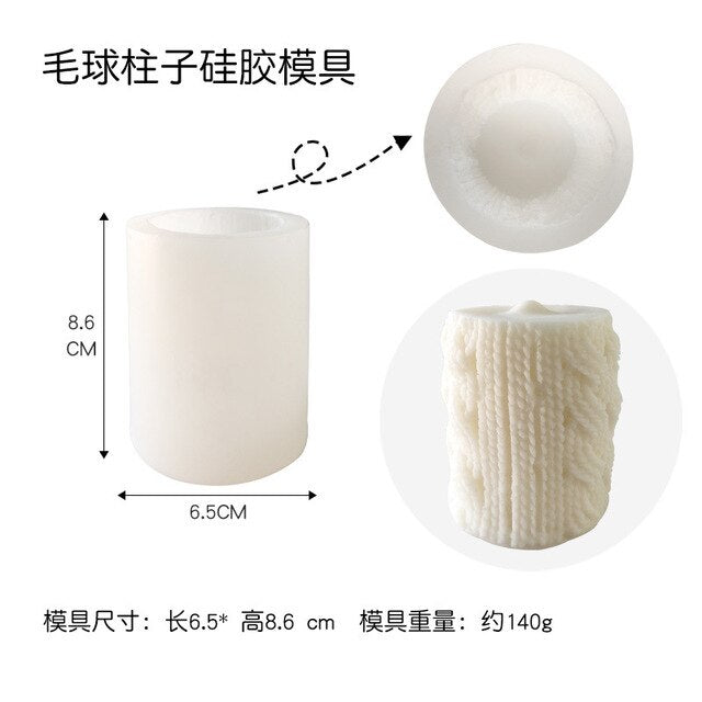 Screw Ball Scented Candle Mold Geometric Candle Mould DIY Handmade Candle Soap Make Wax Dessert Cake Mould Tool Home Decoration