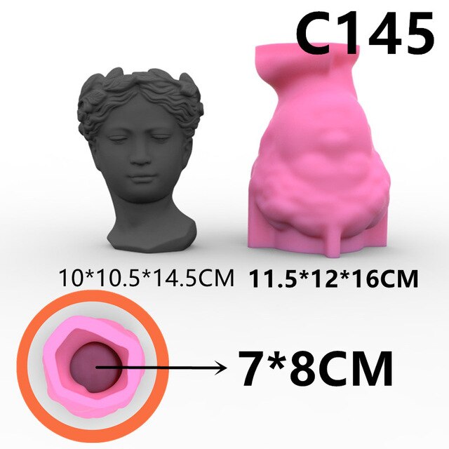 Large Roman girl Vase flowerpot silicone mold Greek goddess vase resin concrete silicone mold Succulents plant flower pot mold