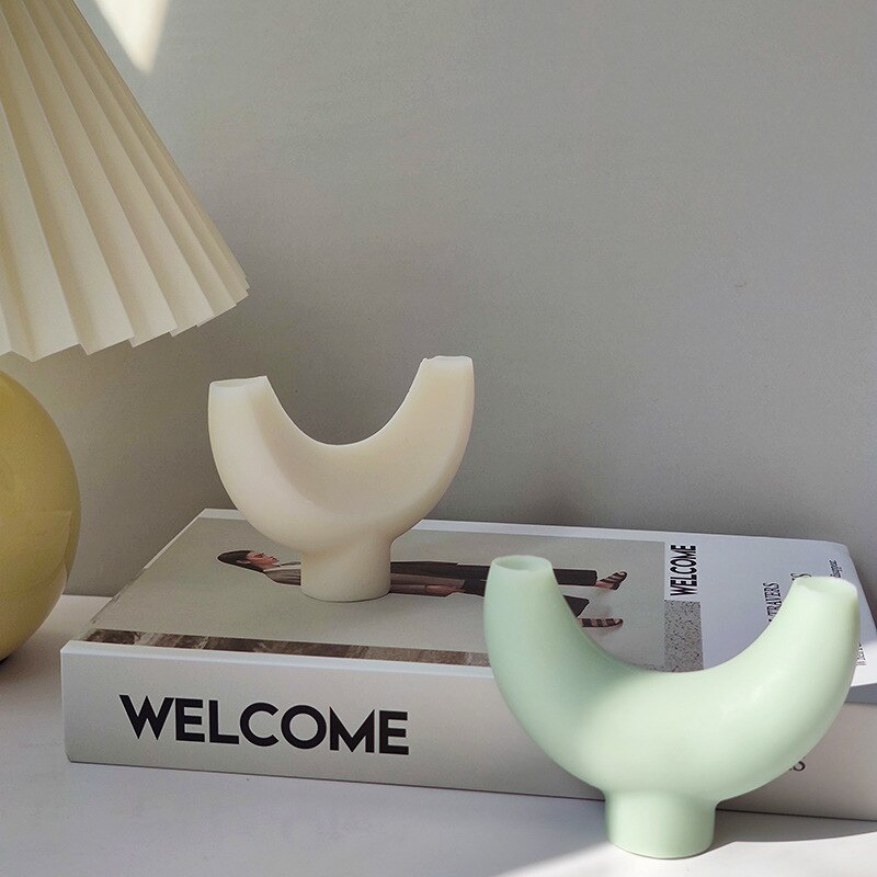 3D Geometric Y-shaped candle silicone mold rhinoceros horn candle silicone mold fillet home decoration resin silicone mold