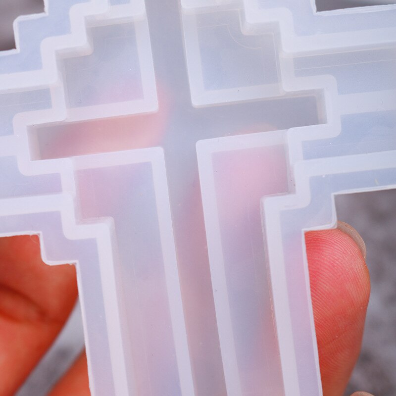 DIY Cross Candlestick Silicone Mold 3D Handmade Epoxy Resin Plaster Craft Candle Holder Casting Molds Xmas Gift Shape Home Decor