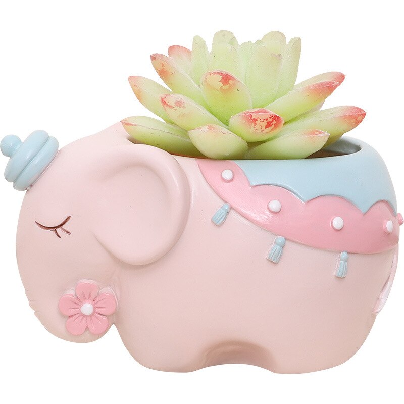 Cute Elephant Flower Pot Epoxy Resin Silicone Mold Animal Concrete Cement Succulents Plant Flower Pot Plaster Silicone Mold
