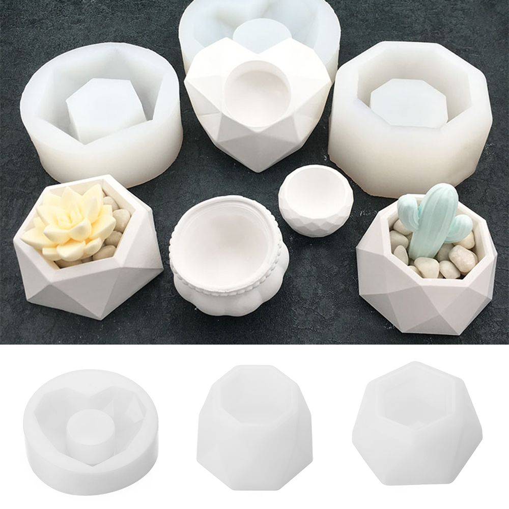 Hexagon Cup Casting Jewelry Making Tool Succulent Flowerpot Epoxy Resin Mold Crystal Resin Tray Mold Silicone Mould
