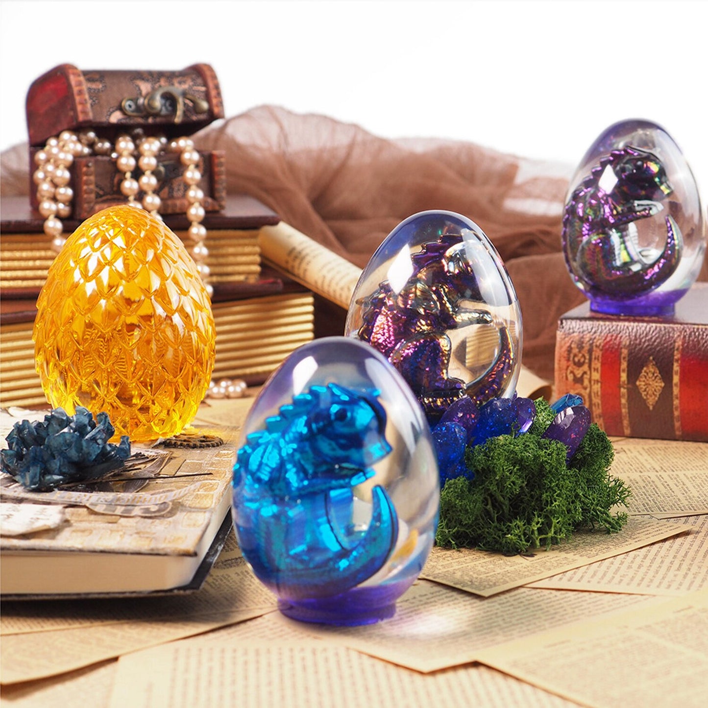 Dragon Egg Silicone Mold DIY Resin Mold Night Light Epoxy Silicone Mould for Resin Dinosaur Egg Craft Home Decoration Kid Gift