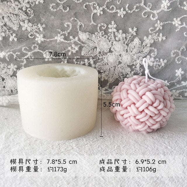 Screw Ball Scented Candle Mold Geometric Candle Mould DIY Handmade Candle Soap Make Wax Dessert Cake Mould Tool Home Decoration
