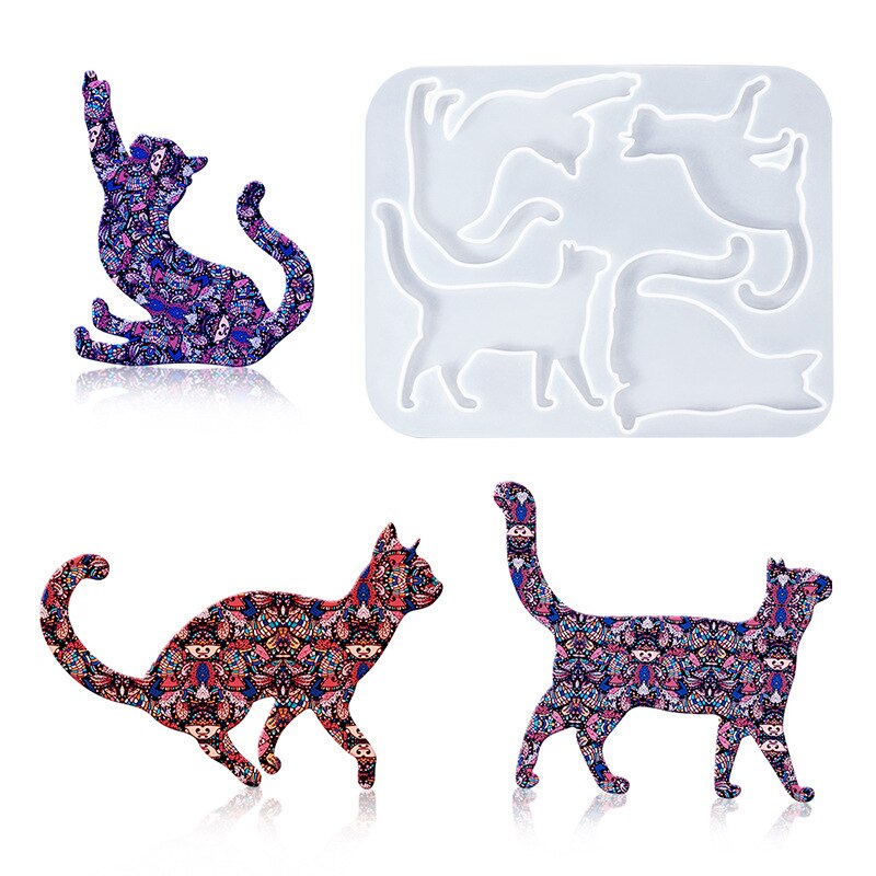 Cat Brooch Crystal UV Resin Mould Jewelry Silicone Mold DIY Intersperse Decorate Making Mold Craft Making Accessory Casting Tool