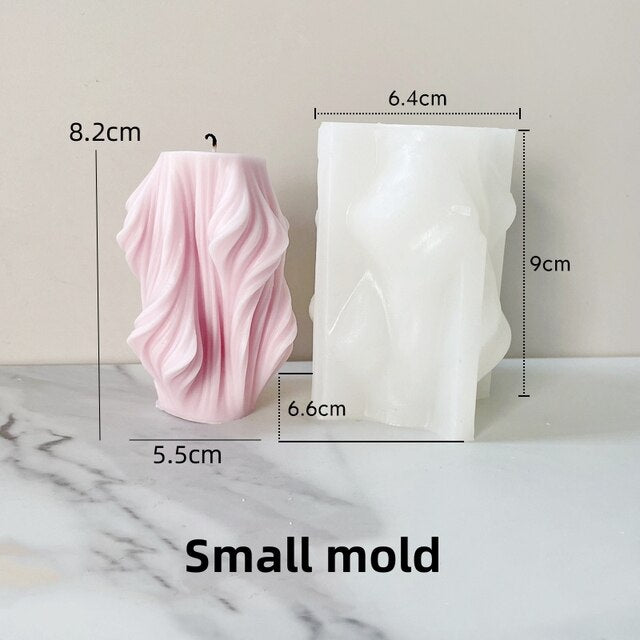 New Tree Root Silicone Candle Mold Geometric Wave Rotating Scented Mould Set Columnar Bakery Pastry Resin Plaster Mold