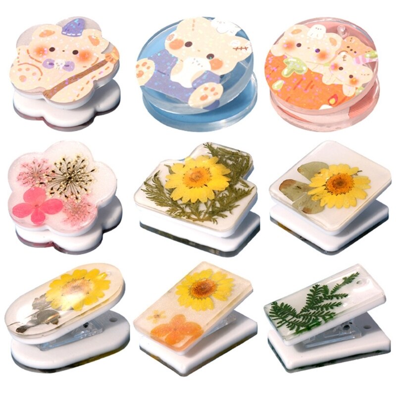 DIY Barrette Silicone Molds Folder UV Epoxy Resin Mold DIY Jewelry Making Binding Clips Paper Hair Accessories Desktop Tools