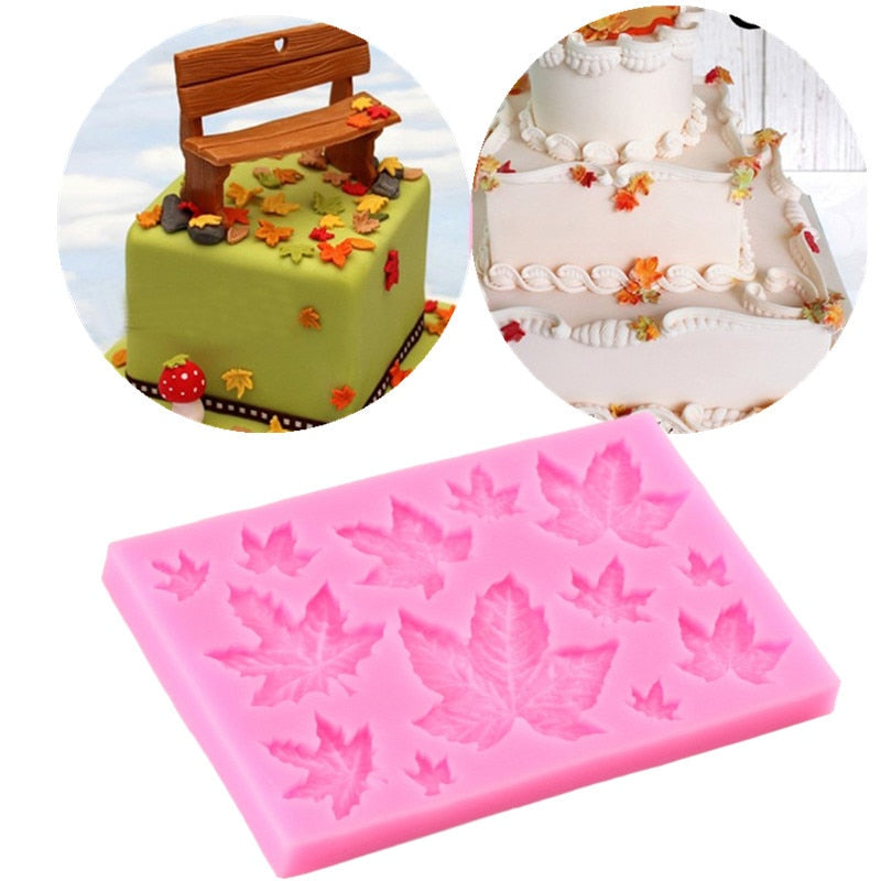 Silicone Molds For Cake Decoration Tools DIY Chocolate Various Leaf Maple Leaf Resin Molds For Fondant Kitchen Baking Supplies