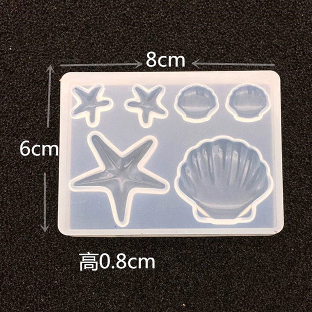 A variety of heart-shaped round oval rectangular silicone stud molds Mixed jewelry epoxy resin molds DIY jewelry making tools