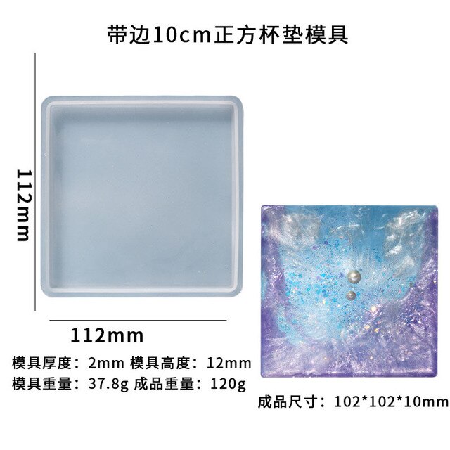 Round Coaster Mold Silicone Epoxy Resin Casting Clay Mould DIY Jewelry Pendant Making Tool Art Translucent Circle Coaster Pan
