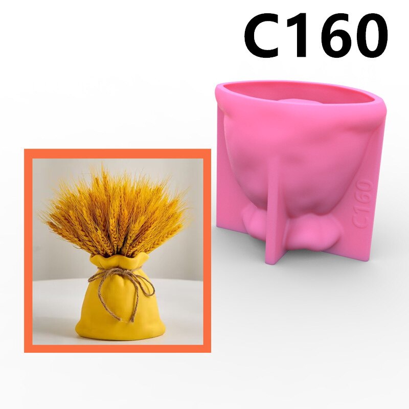Money Cloth Bag Vase Succulent Flower Pot Pen Holder Silicone Mold Gypsum form Scented Stone Ornaments Homemade Handicraft