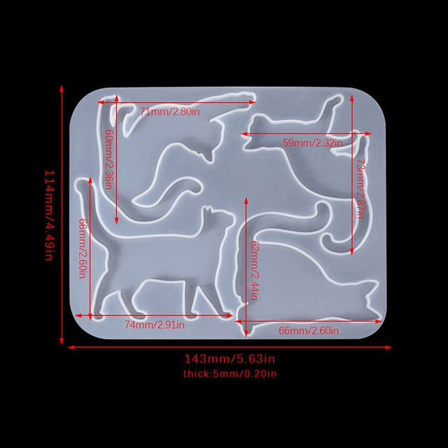 Cat Brooch Crystal UV Resin Mould Jewelry Silicone Mold DIY Intersperse Decorate Making Mold Craft Making Accessory Casting Tool