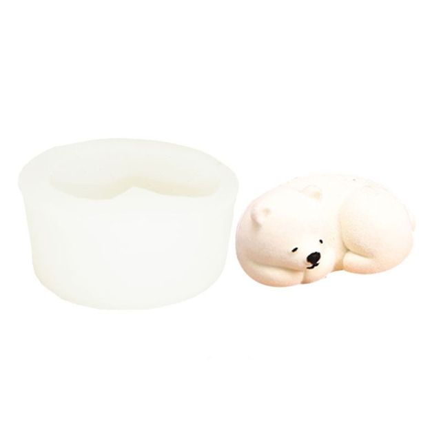 Epoxy Resin Handmade DIY Craft Clay Tools Soap Making Polar Bear Candle Mold 3D Art Wax Mold Silicone Mould