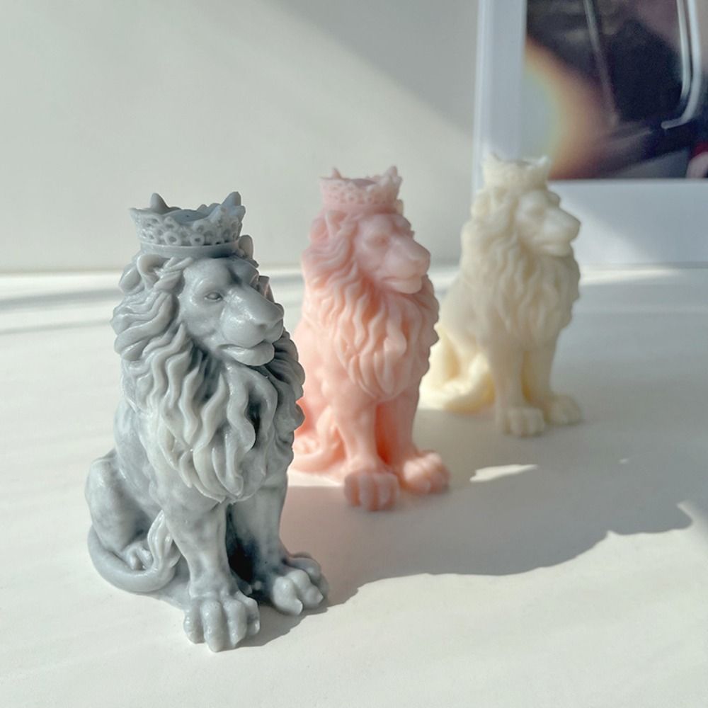 Church Party Handmade Wedding Supplies Clay Tools Silicone Mould Soap Making 3D Art Wax Mold 3D Lion Candle Mold