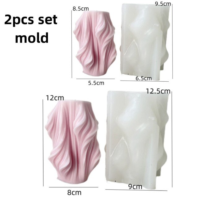 DIY Candle Silicone mold Line Stripe Cylinder Ball Candle Silicone Mold Geometric Shape Soap Silicone Mold craft clay molds