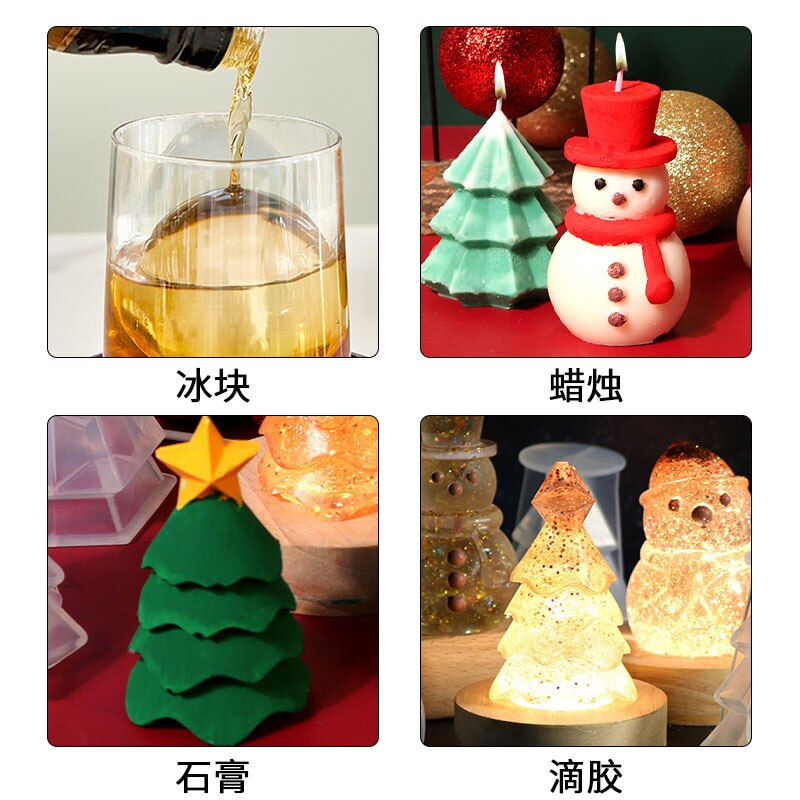 Moule de bougie de noël en Silicone, cloche de wapiti, pendentif d'arbre de noël, moule en résine, porte-clés, bijoux, décoration de fête de joyeux noël