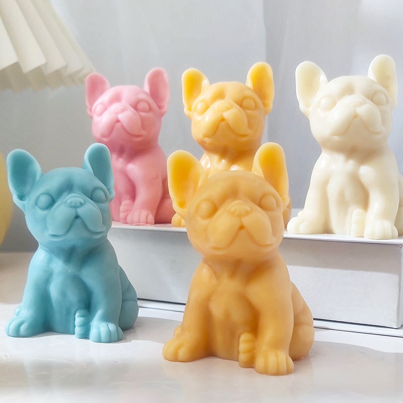Cute Pug Silicone Candle Mold DIY Dog Animal Candle Making Resin Soap Ice Cubes Chocolate Cake Mold Gifts Craft Home Decoration