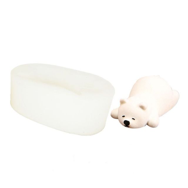 Epoxy Resin Handmade DIY Craft Clay Tools Soap Making Polar Bear Candle Mold 3D Art Wax Mold Silicone Mould
