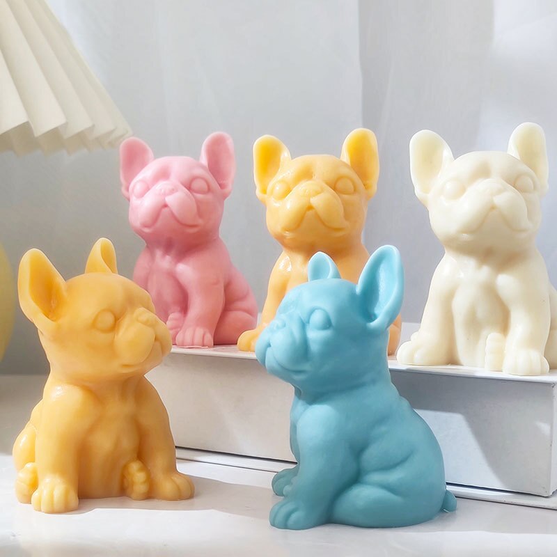 Cute Pug Silicone Candle Mold DIY Dog Animal Candle Making Resin Soap Ice Cubes Chocolate Cake Mold Gifts Craft Home Decoration