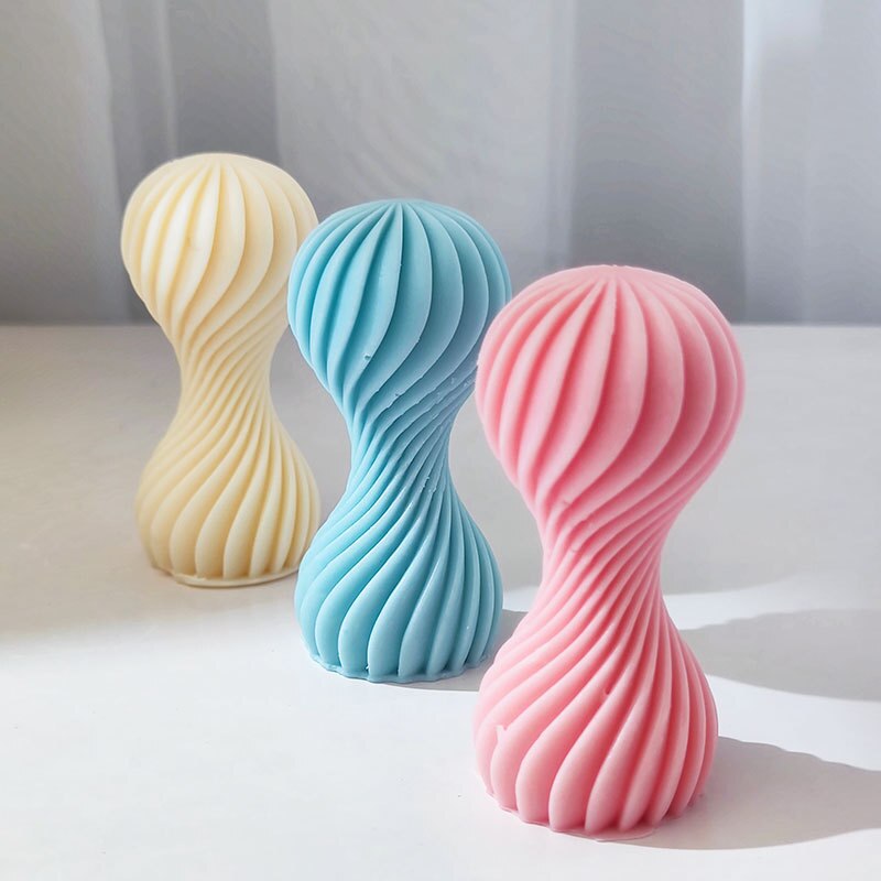 3D Art Geometric Rotating Silicone Mold DIY Shell Candle Making Soap Resin Molds Gifts Craft Home Decor Handmade Scented Candles