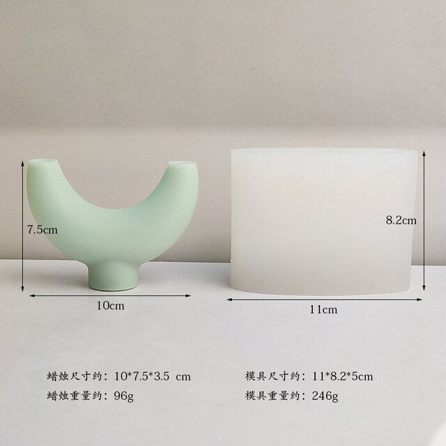 3D Geometric Y-shaped candle silicone mold rhinoceros horn candle silicone mold fillet home decoration resin silicone mold