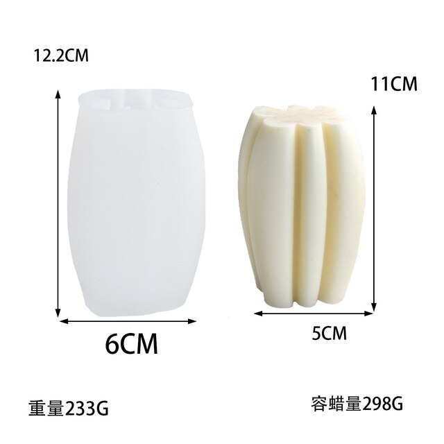 DIY Irregular geometric stripe wavy column candle silicone mold rotary stripe candle silicone mold home decoration clay mold