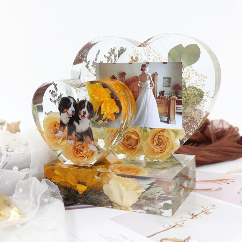 Photo Frame epoxy resin molds Square and Heart Picture Frame Silicon Mold Jewelry Ornaments Mold for Wedding Birthday Gift DIY