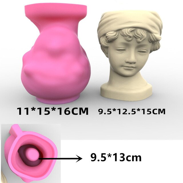 Large Roman girl Vase flowerpot silicone mold Greek goddess vase resin concrete silicone mold Succulents plant flower pot mold