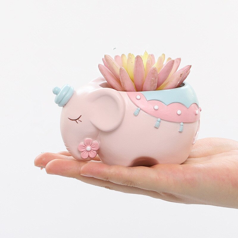 Cute Elephant Flower Pot Epoxy Resin Silicone Mold Animal Concrete Cement Succulents Plant Flower Pot Plaster Silicone Mold