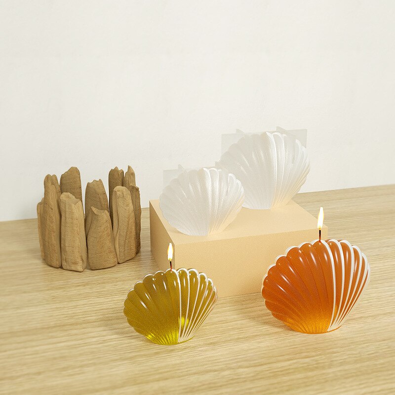 3D DIY Shell Candle Mold Aromatherapy Plaster Silicone Mold Marine Shell Silicone Scallop Soap Mold Handmade Home Decoration