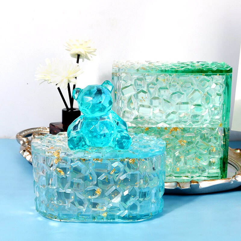 DIY Diamond Round Diamond Stacking High Storage Box Silicone Mold Candy Container Epoxy Resin Mold Liquid Release Jewelry Box