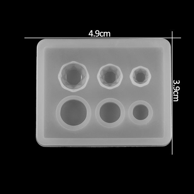 A variety of heart-shaped round oval rectangular silicone stud molds Mixed jewelry epoxy resin molds DIY jewelry making tools