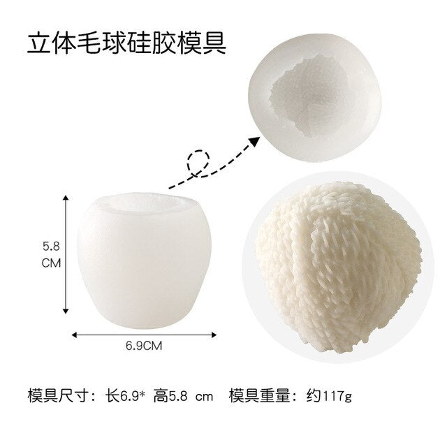 Screw Ball Scented Candle Mold Geometric Candle Mould DIY Handmade Candle Soap Make Wax Dessert Cake Mould Tool Home Decoration