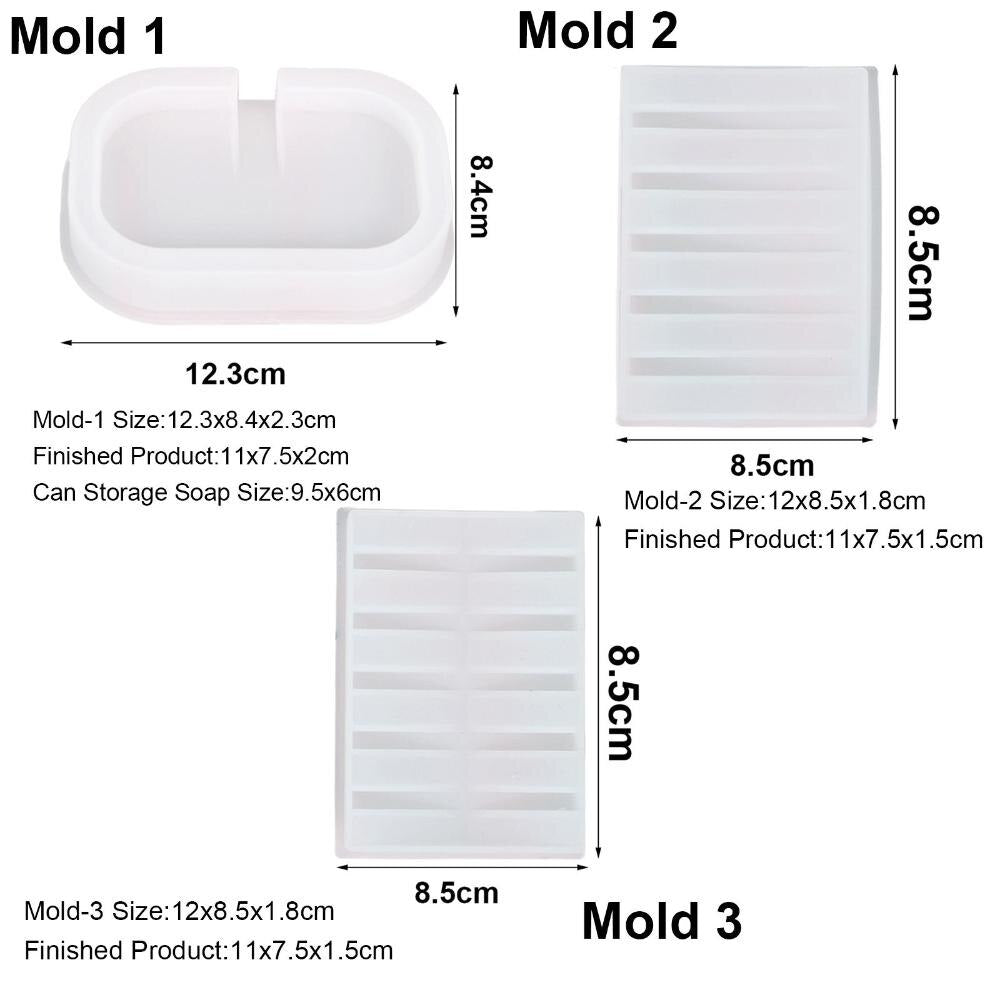 Shower Soap Rack Self Draining Soap Box Epoxy Casting Soap Dish Mold Resin Mold Soap Holder Mold