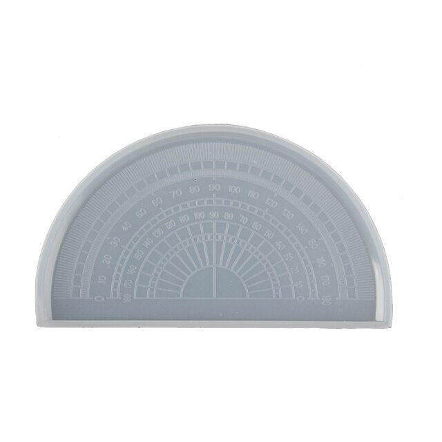 Ruler Silicone Mold UV Epoxy Resin Student School Supplie Protractor Triangle Right Angle Ruler Mould Jewelry Crafts Making Tool
