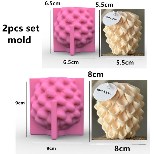 DIY Candle Silicone mold Line Stripe Cylinder Ball Candle Silicone Mold Geometric Shape Soap Silicone Mold craft clay molds