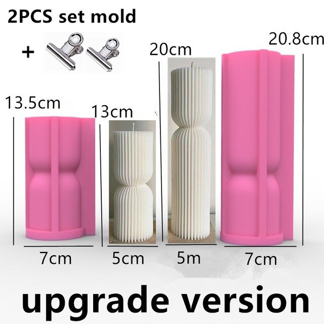 DIY New Cylindrical Tall Twirl Pillar Candle Mold Ribbed Aesthetic Twist Swirl Silicone Mould Geometric Striped Soy Wax Mold