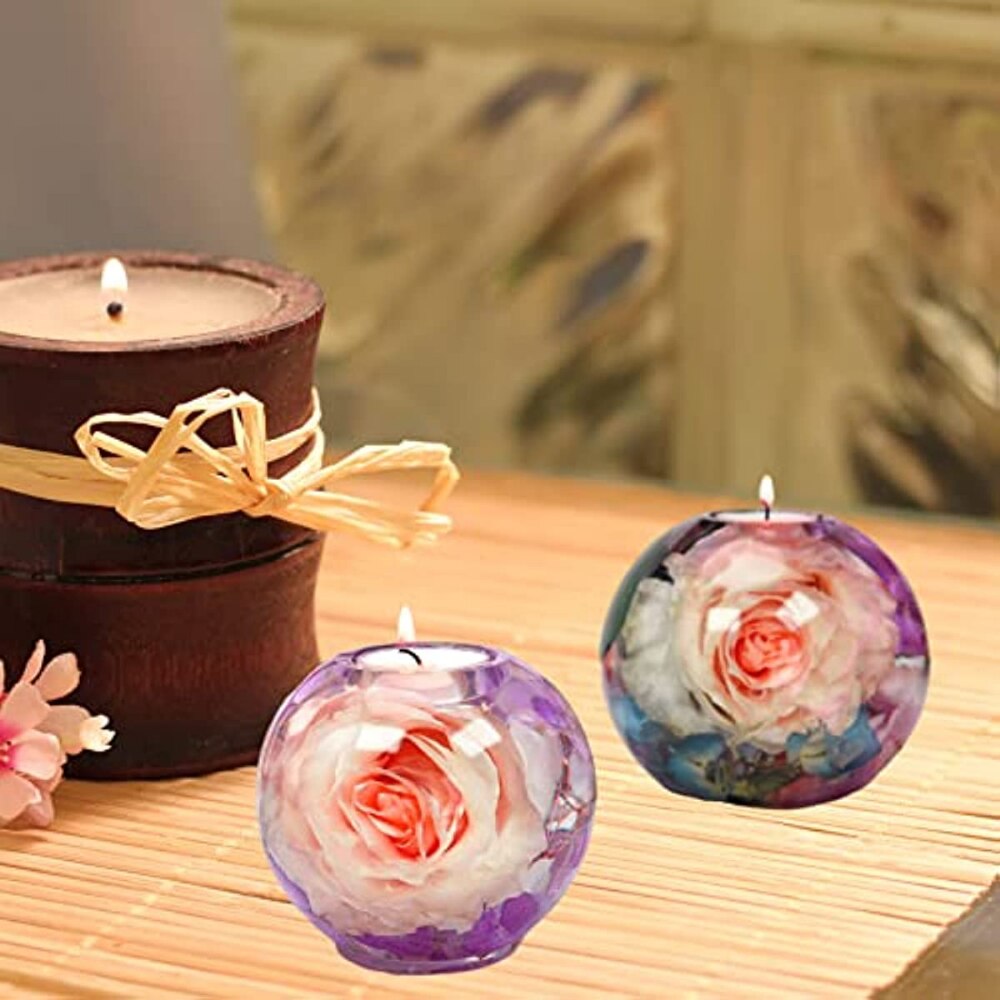 Round Ball-Shape Candle Holder Silicone Mold DIY Handicrafts Tealight Candlesticks Epoxy Resin Molds Wedding Home Decoration