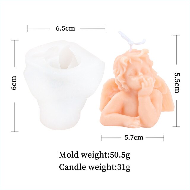 3D Angel Silicone Mold Scented Candle Handmade Soap Angel Handmade Soap Candle Making Resin Mold DIY Fondant Cake Candy Mold