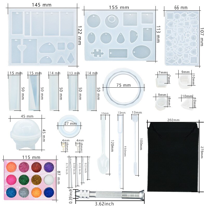 1Set Jewelry Bangle Epoxy Resin Molds Set Silicone Mold UV Casting Tools Clay Resin Jewelry Casting Molds Jewelry Making DIY Set