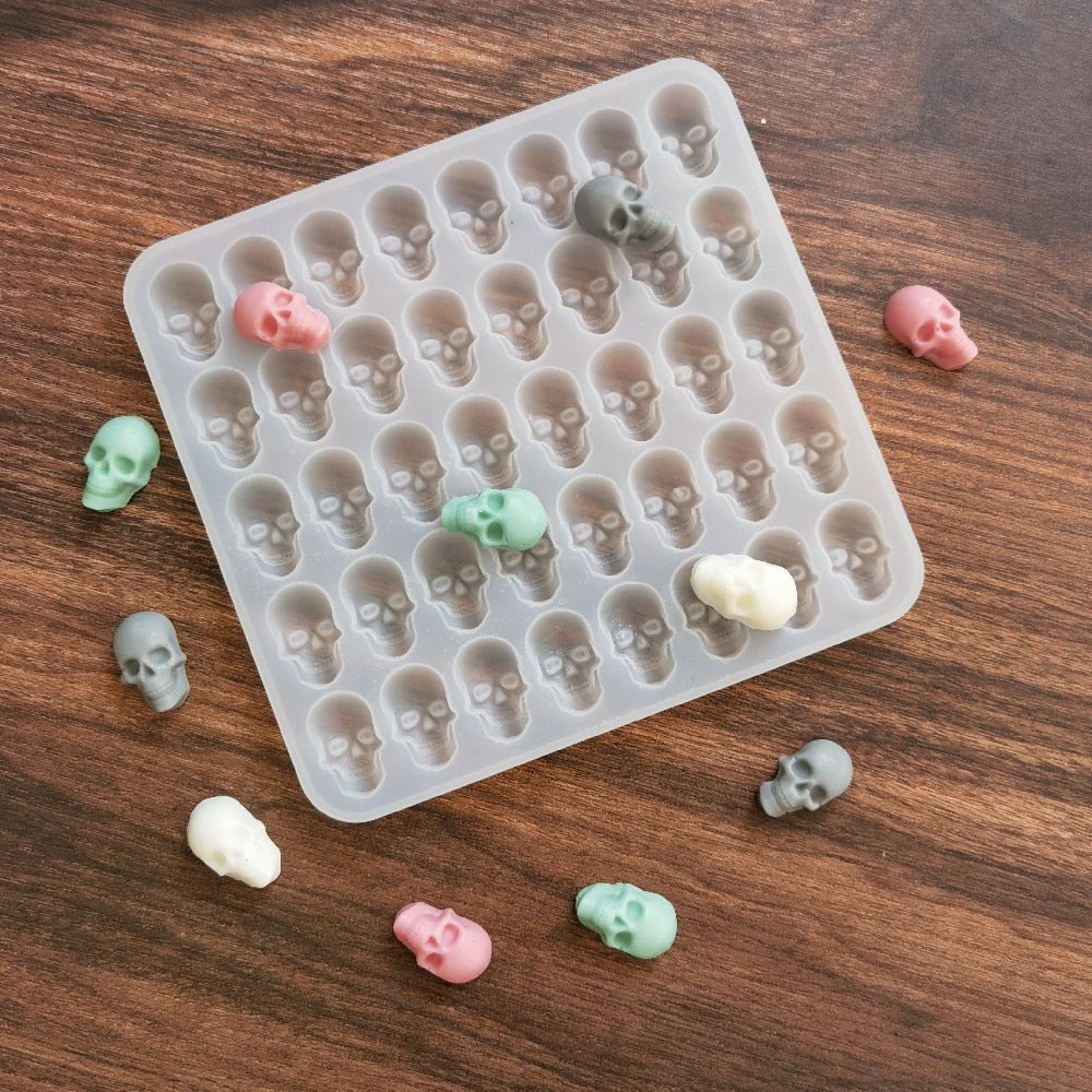 Skull Mold 40 Pieces Silicone Baking Mold Reusable Halloween DIY Resin Mold