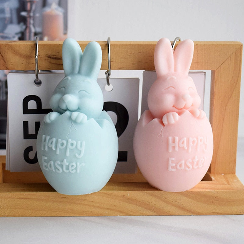 3D Egg Bunny Silicone Candle Mold Faceless Rabbit Head Aromatherapy Soap Plaster Resin Mould Candle Making Supplies Home Decor