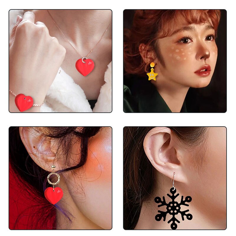 1PCS Christmas Ear Studs Resin Mold Crystal Epoxy Resin Mold Mini Heart Shaped Animal Mold DIY Craft Jewelry Earring Making Tool