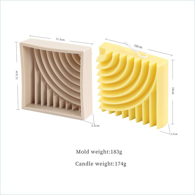 3d Stripe Cube Ripple Bowl Rectangle Candle Silicone Mold Diy Handmade Epoxy Resin Mold Ornament Candle Soap Making Home Decor